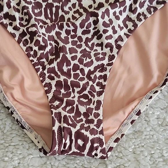 NEW J CREW ONE SHOULDER ruched Swin Suit In Leaopard Print  Size 10 - Picture 9 of 16